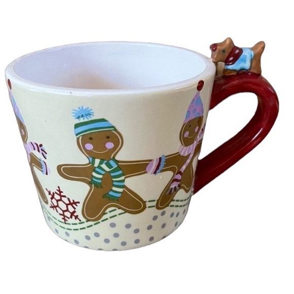 World Market Winter Ginger Bread Person Mug Scarves and Snowflakes - Picture 1 of 7